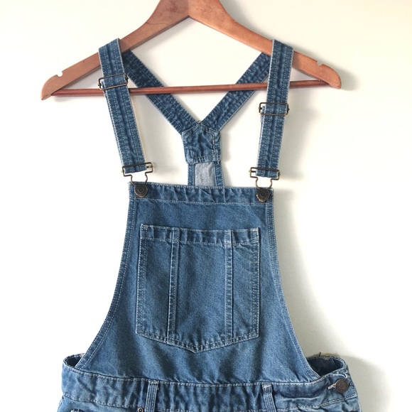 Bluenotes Overall Shorts Rose Embroidery Small - Picture 5 of 9